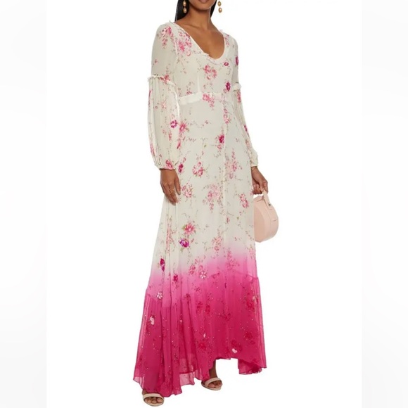 LoveShackFancy Dresses & Skirts - NWT Loveshackfancy white pink beaded ombré Zaria gown